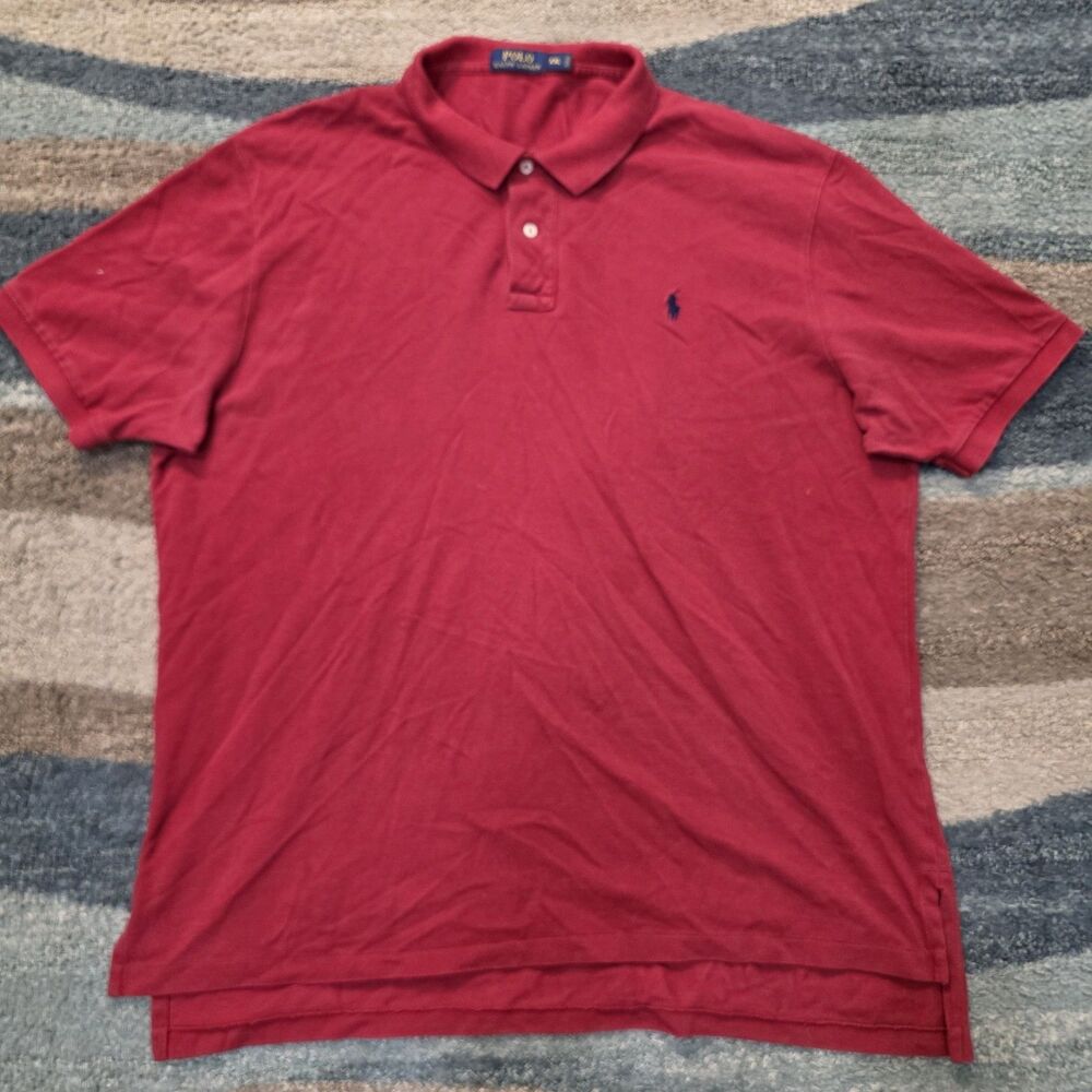 Polo Ralph Lauren Shirt Mens XXL  Red Polo Casual Short Sleeve Pony Logo - Picture 2 of 7